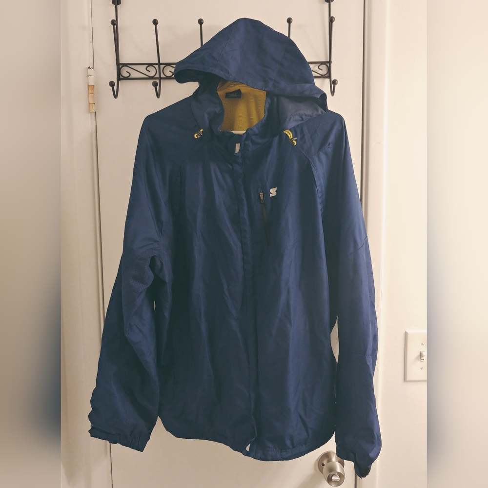 Starter Jacket Vintage Hoodie Full Zip Windbreaker Jacket, Size XL.